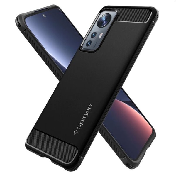 Zadný kryt Spigen Rugged Armor pre Xiaomi 12/12X, čierna Zadný kryt Spigen Rugged Armor pre Xiaomi 12/12X, čierna