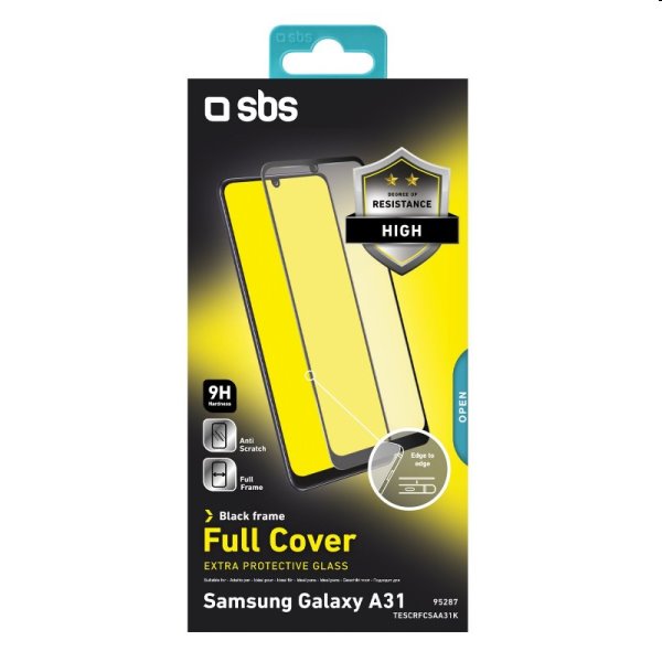 Tvrdené sklo SBS Full Cover pre Samsung Galaxy A31, A32, čierna