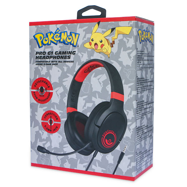 Detské herné slúchadlá OTL Technologies Pokémon Poké ball PRO G1, čierne, červené Detské herné slúchadlá OTL Technologies Pokémon Poké ball PRO G1, čierne, červené