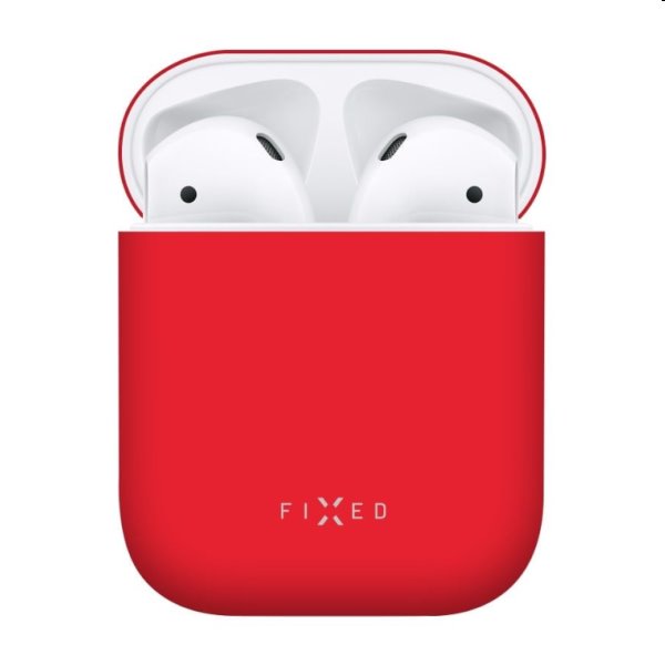 FIXED Silky Silikónové puzdro pre Apple AirPods 1/2, červené