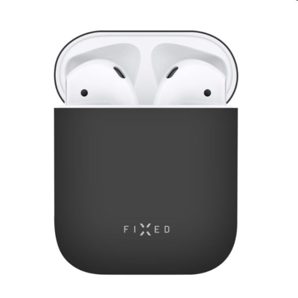 FIXED Silky Silikónové puzdro pre Apple AirPods 1/2, čierne