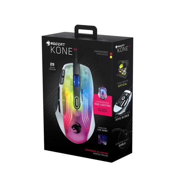Herná myš ROCCAT Kone XP 3D Lighting, biela Herná myš ROCCAT Kone XP 3D Lighting, biela