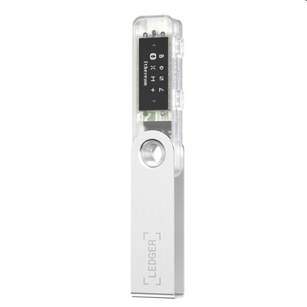 Ledger Nano S Plus hardvérová peňaženka na kryptomeny, transparentná