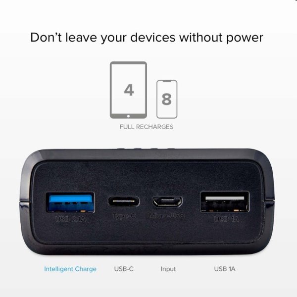 SBS powerbanka 20 000 mAh mAh, 2x USB, 2,1 A, čierna SBS powerbanka 20 000 mAh mAh, 2x USB, 2,1 A, čierna