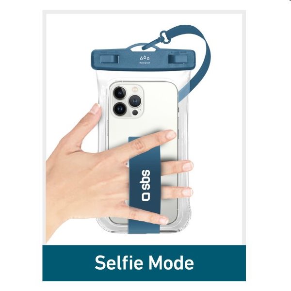 Univerzálne vodotestné puzdro SBS Selfie pre smartfóny do 6,8'', modrá Univerzálne vodotestné puzdro SBS Selfie pre smartfóny do 6,8'', modrá