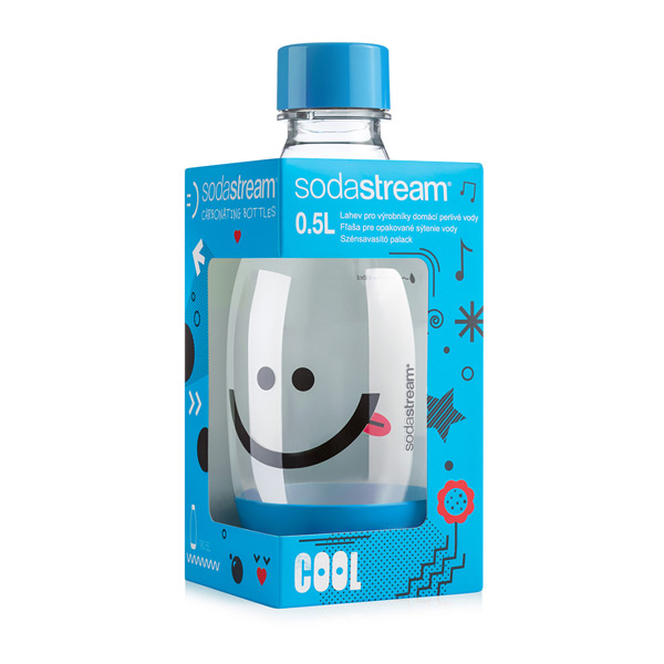 SodaStream Fľaša detská 0.5l smajlík modrá SodaStream Fľaša detská 0.5l smajlík modrá