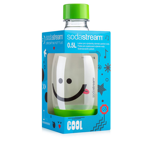 SodaStream Fľaša detská 0,5l smajlík zelená SodaStream Fľaša detská 0,5l smajlík zelená
