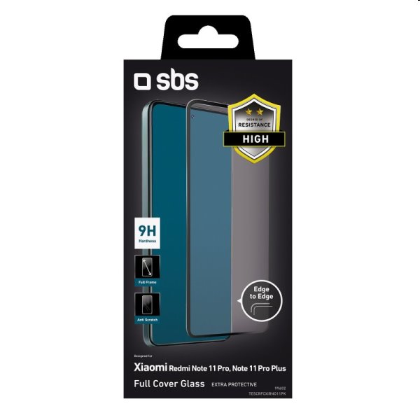 Tvrdené sklo SBS Full Cover pre Xiaomi Redmi Note 11 Pro, Note 11 Pro Plus, Poco X4 Pro, čierna