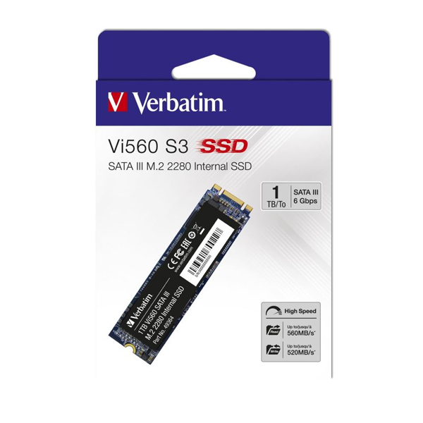 Verbatim SSD 1TB M.2 2280 SATA III Vi560 S3 interný disk, Solid State Drive Verbatim SSD 1TB M.2 2280 SATA III Vi560 S3 interný disk, Solid State Drive