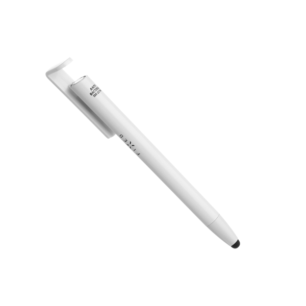 FIXED dotykové pero 3 v 1 so stylusom a stojanom, biela