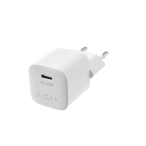 FIXED Mini nabíjacia súprava s USB-C výstupom a USB-C/Lightning, PD, MFI, 1 m, 20 W, biela