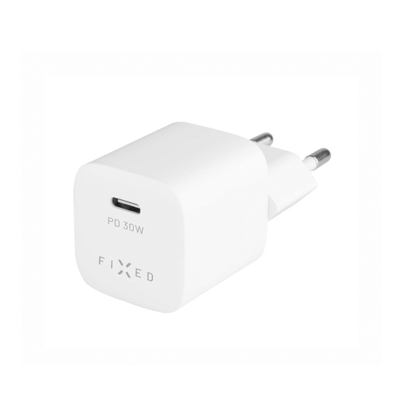 FIXED Mini cestovná nabíjačka USB-C výstup a PD, 30 W, biela FIXED Mini cestovná nabíjačka USB-C výstup a PD, 30 W, biela