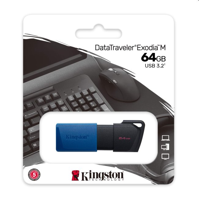 USB kľúč Kingston DataTraveler Exodia M, 64GB, USB 3.2 (gen 1)