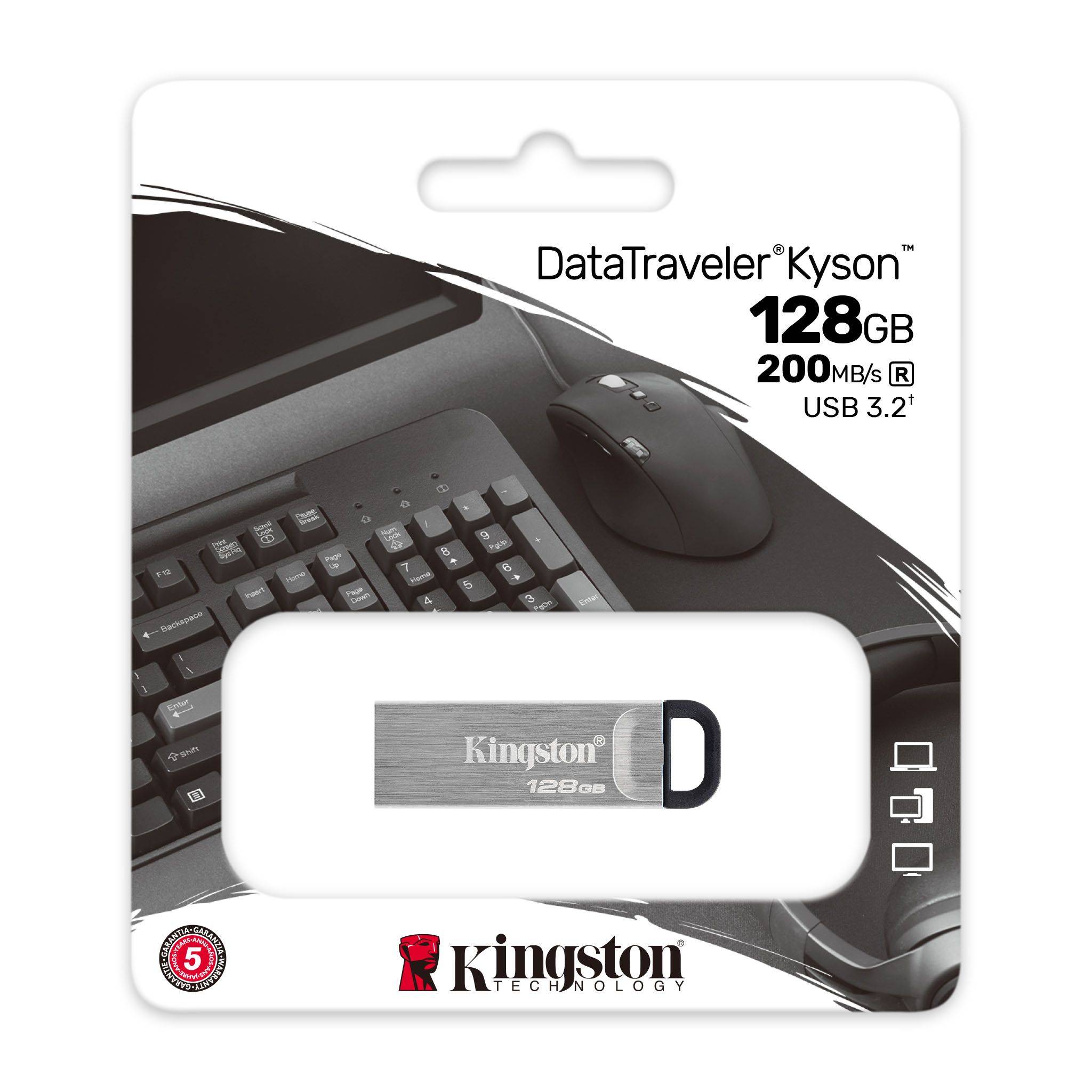 USB kľúč Kingston DataTraveler Kyson, 128 GB, USB 3.2 (gen 1)