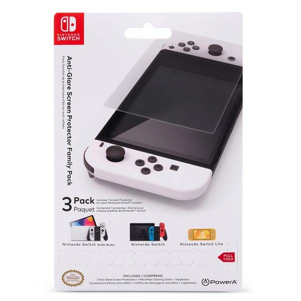 Antireflexné ochranné sklo PowerA Anti-Glare Screen Protector pre Nintendo Switch (Family Pack)