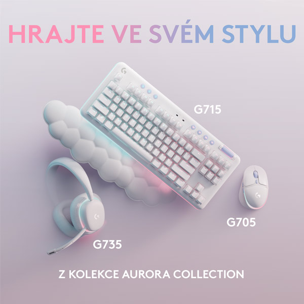 Bezdrôtové herné slúchadlá Logitech Aurora G735 (Aurora Collection), biele