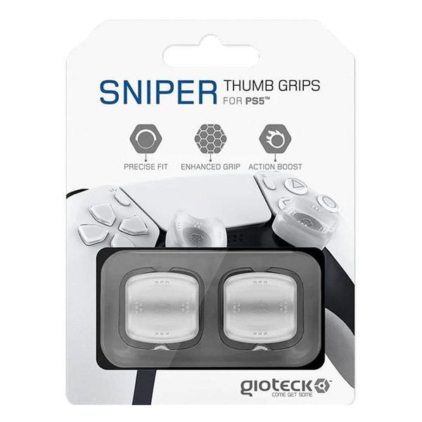 Gioteck - Sniper Thumb Grips Translucent White pre PS5