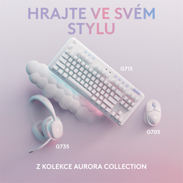 Herná klávesnica Logitech G713 TKL Tactile (Aurora Collection), biela