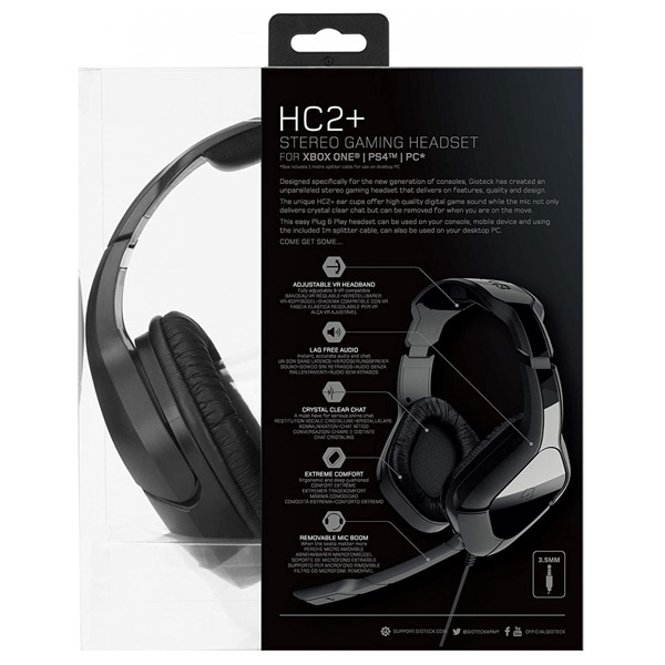 Herné slúchadlá Gioteck HC2+ Stereo Gaming Headset Black