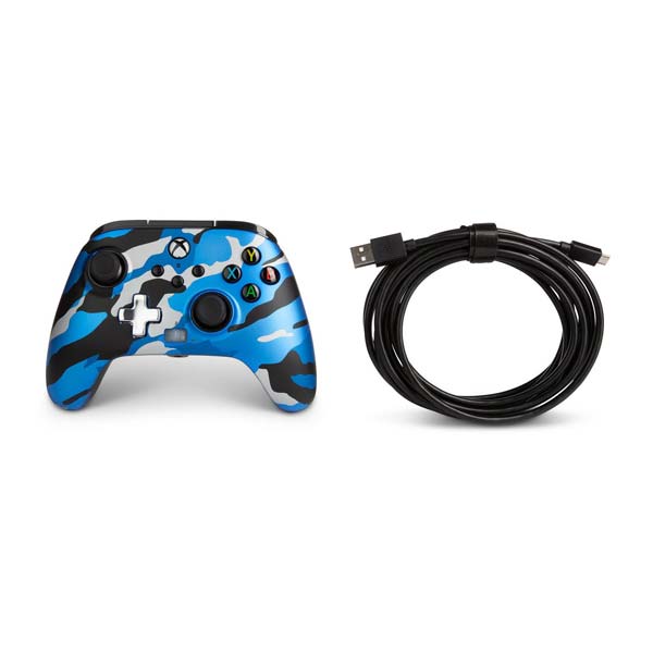 Káblový ovládač PowerA Enhanced pre Xbox Series, Metallic Blue Camo