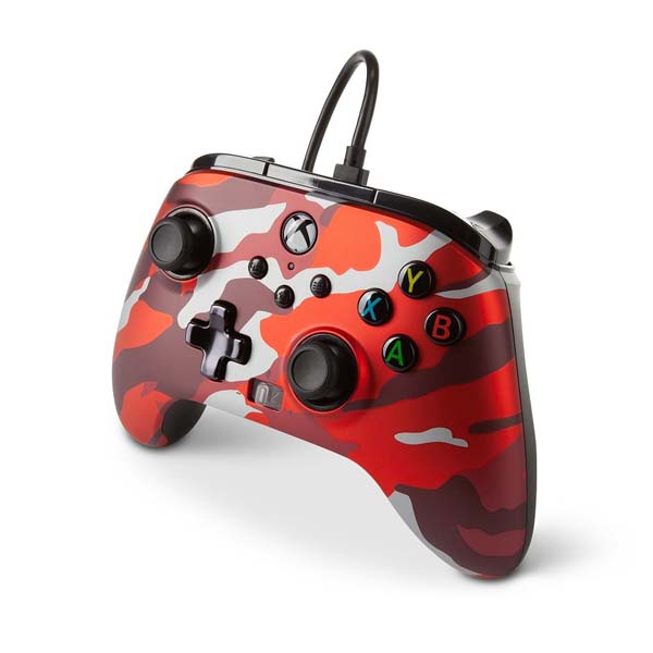 Káblový ovládač PowerA Enhanced pre Xbox Series, Metallic Red Camo
