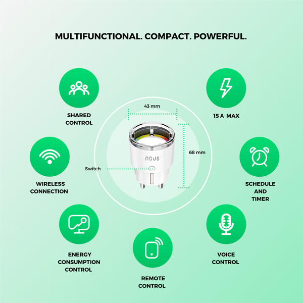 Nous Smart Zásuvka 15A A1