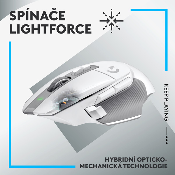 Bezdrôtová herná myš Logitech G502 X LIGHTSPEED, biela