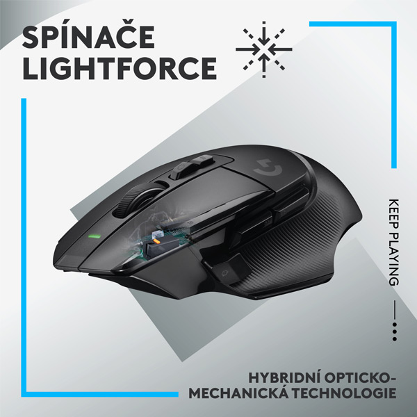 Bezdrôtová herná myš Logitech G502 X Lightspeed, čierna