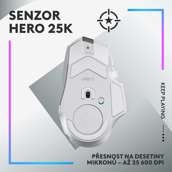 Bezdrôtová herná myš Logitech G502 X Plus, biela Bezdrôtová herná myš Logitech G502 X Plus, biela