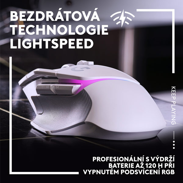 Bezdrôtová herná myš Logitech G502 X Plus, biela Bezdrôtová herná myš Logitech G502 X Plus, biela