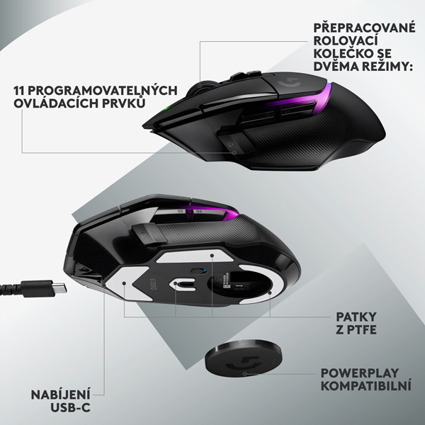 Bezdrôtová herná myš Logitech G502 X Plus, čierna Bezdrôtová herná myš Logitech G502 X Plus, čierna