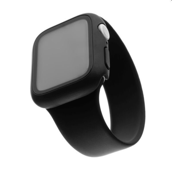 FIXED Pure Plus ochranné puzdro s temperovaným sklom pre Apple Watch 41 mm, čierna FIXED Pure Plus ochranné puzdro s temperovaným sklom pre Apple Watch 41 mm, čierna