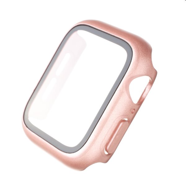 FIXED Pure Plus ochranné puzdro s temperovaným sklom pre Apple Watch 41 mm, ružová