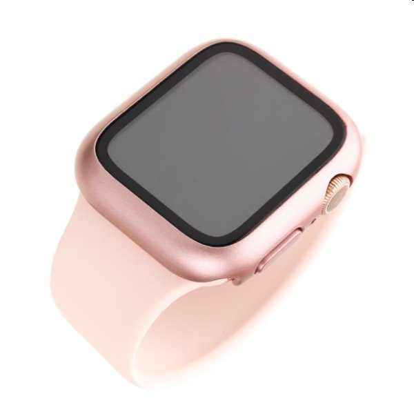 FIXED Pure Plus ochranné puzdro s temperovaným sklom pre Apple Watch 41 mm, ružová FIXED Pure Plus ochranné puzdro s temperovaným sklom pre Apple Watch 41 mm, ružová