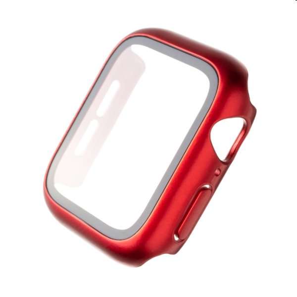 FIXED Pure Plus ochranné puzdro s temperovaným sklom pre Apple Watch 45 mm, červená FIXED Pure Plus ochranné puzdro s temperovaným sklom pre Apple Watch 45 mm, červená