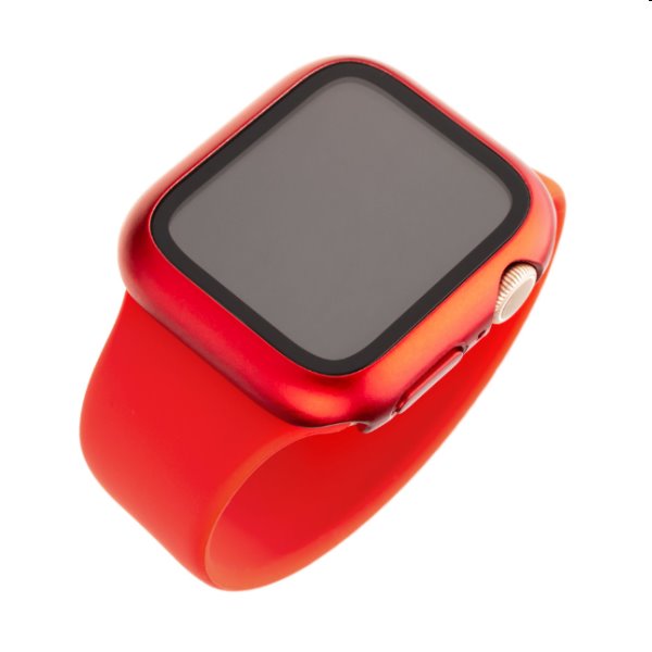 FIXED Pure Plus ochranné puzdro s temperovaným sklom pre Apple Watch 45 mm, červená FIXED Pure Plus ochranné puzdro s temperovaným sklom pre Apple Watch 45 mm, červená