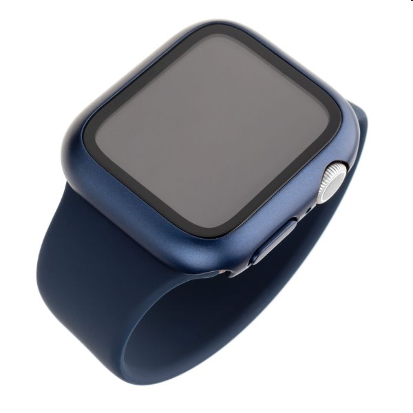 FIXED Pure Plus ochranné puzdro s temperovaným sklom pre Apple Watch 45 mm, modrá