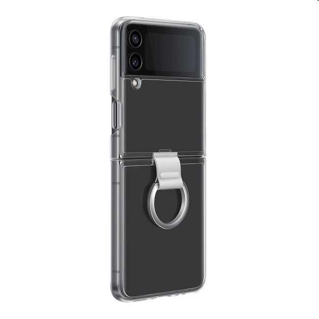 Zadný kryt Clear Cover s držiakom na prst pre Samsung Galaxy Z Flip4, transparentná