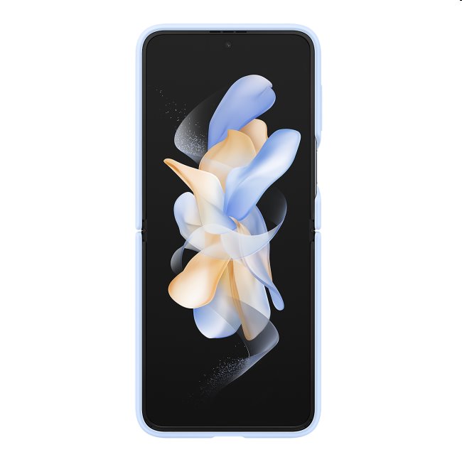 Zadný kryt Silicone Cover s držiakom na prst pre Samsung Galaxy Z Flip4, svetlomodrá