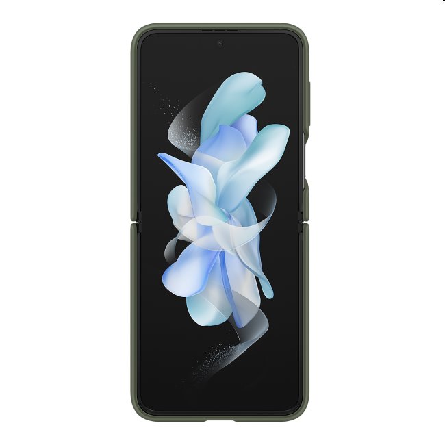 Zadný kryt Silicone Cover s držiakom na prst pre Samsung Galaxy Z Flip4, kaki