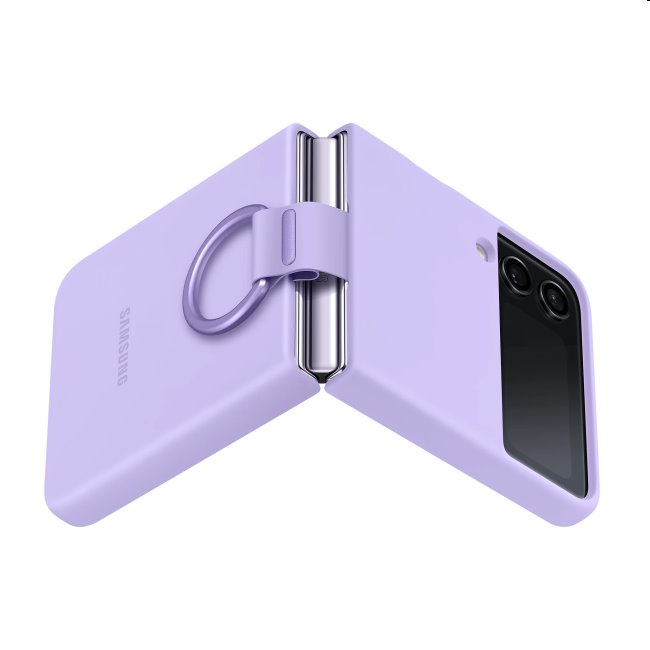 Zadný kryt Silicone Cover s držiakom na prst pre Samsung Galaxy Z Flip4, levanduľová Zadný kryt Silicone Cover s držiakom na prst pre Samsung Galaxy Z Flip4, levanduľová