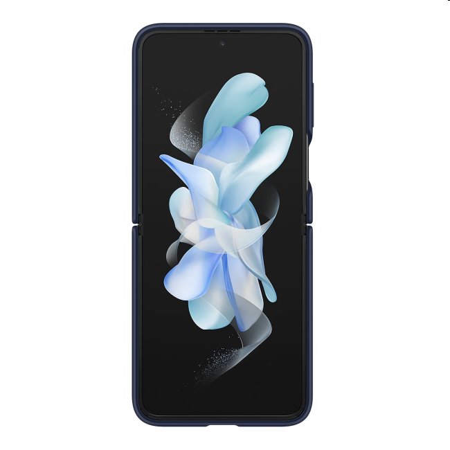 Zadný kryt Silicone Cover s držiakom na prst pre Samsung Galaxy Z Flip4, námornícka modrá