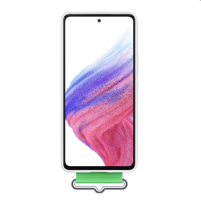 Zadný kryt Silicone Cover s pútkom pre Samsung Galaxy A53 5G, biela Zadný kryt Silicone Cover s pútkom pre Samsung Galaxy A53 5G, biela