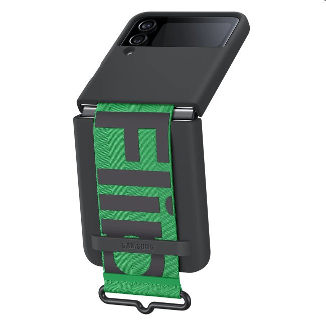Zadný kryt Silicone Cover s pútkom pre Samsung Galaxy Z Flip4, čierna Zadný kryt Silicone Cover s pútkom pre Samsung Galaxy Z Flip4, čierna