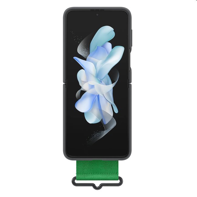 Zadný kryt Silicone Cover s pútkom pre Samsung Galaxy Z Flip4, čierna Zadný kryt Silicone Cover s pútkom pre Samsung Galaxy Z Flip4, čierna