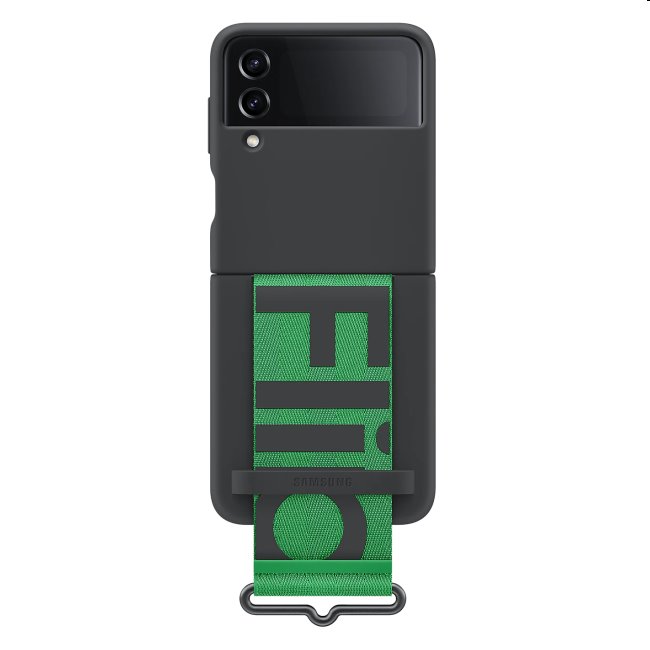 Zadný kryt Silicone Cover s pútkom pre Samsung Galaxy Z Flip4, čierna Zadný kryt Silicone Cover s pútkom pre Samsung Galaxy Z Flip4, čierna