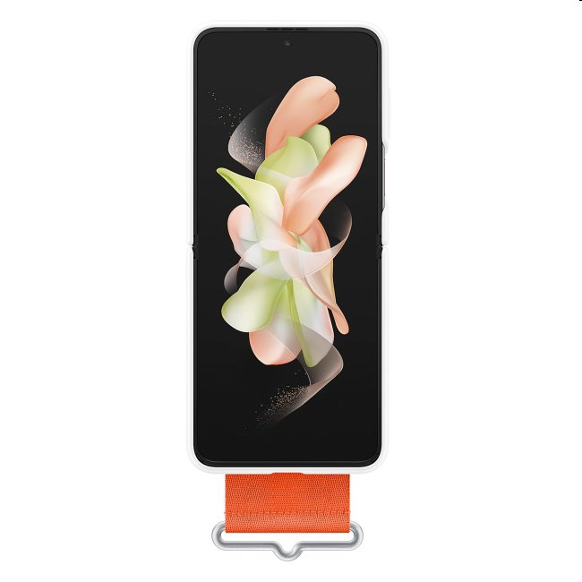 Zadný kryt Silicone Cover s pútkom pre Samsung Galaxy Z Flip4, biela Zadný kryt Silicone Cover s pútkom pre Samsung Galaxy Z Flip4, biela