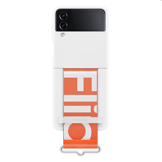 Zadný kryt Silicone Cover s pútkom pre Samsung Galaxy Z Flip4, biela Zadný kryt Silicone Cover s pútkom pre Samsung Galaxy Z Flip4, biela