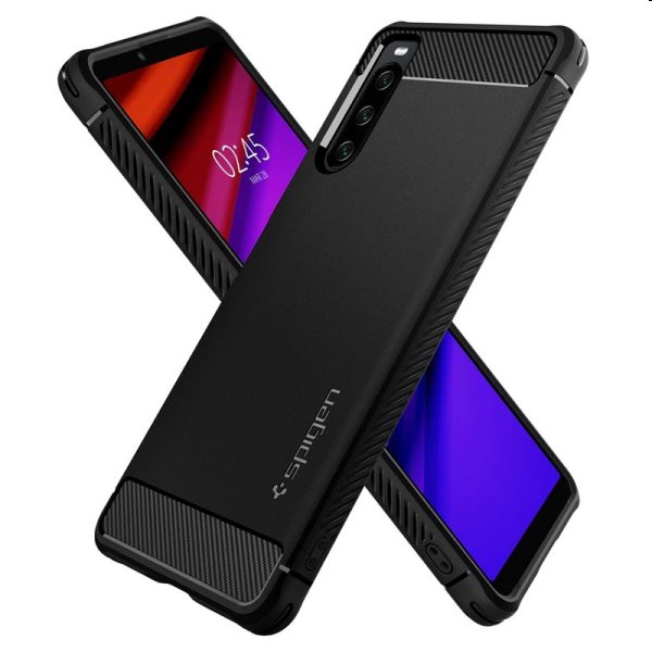 Puzdro Spigen Rugged Armor pre Sony Xperia 10 IV, čierne Puzdro Spigen Rugged Armor pre Sony Xperia 10 IV, čierne