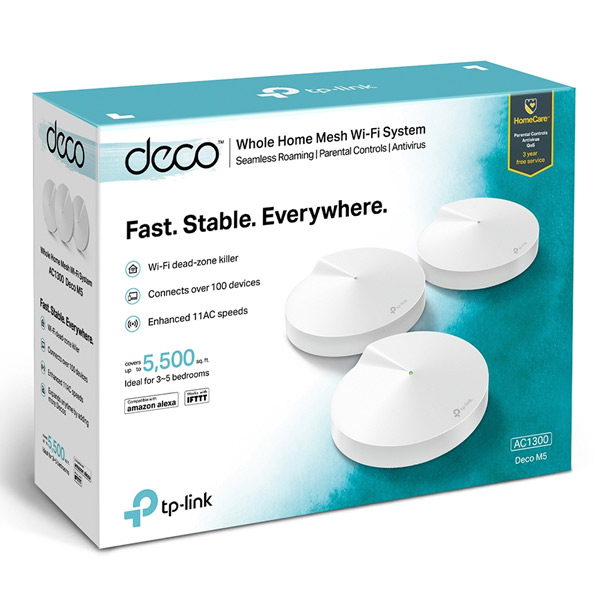 TP-Link AC1300 WiFi systém pre celú domácnosť Deco M5 (3-balenie) TP-Link AC1300 WiFi systém pre celú domácnosť Deco M5 (3-balenie)